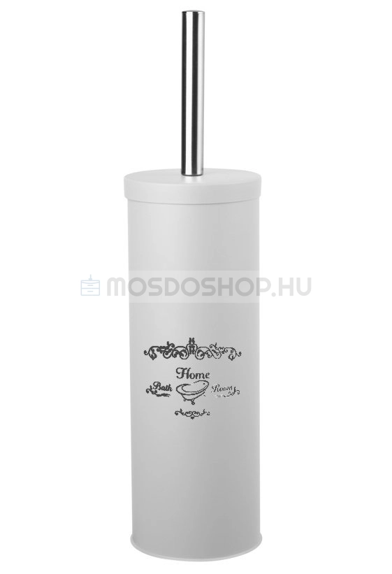 AQUALINE NICEA WC kefe tartó Padlóra helyezhető feliratos - Fehér inox, fekete mintázattal - WC kefe tartó (padlóra tehető)