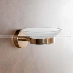 BEMETA AMBER - Fali szappantartó - Kerek - Opálüveg, matt réz (155108042)(XR803PG)