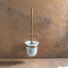 BEMETA - AMBER - Fali WC kefe tartó - Opálüveg kefetartóval, matt réz színű fali konzollal