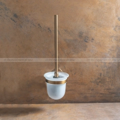 BEMETA AMBER - Fali WC kefe tartó - Opálüveg kefetartóval, matt réz színű fali konzollal (155113017)(XR303PG)