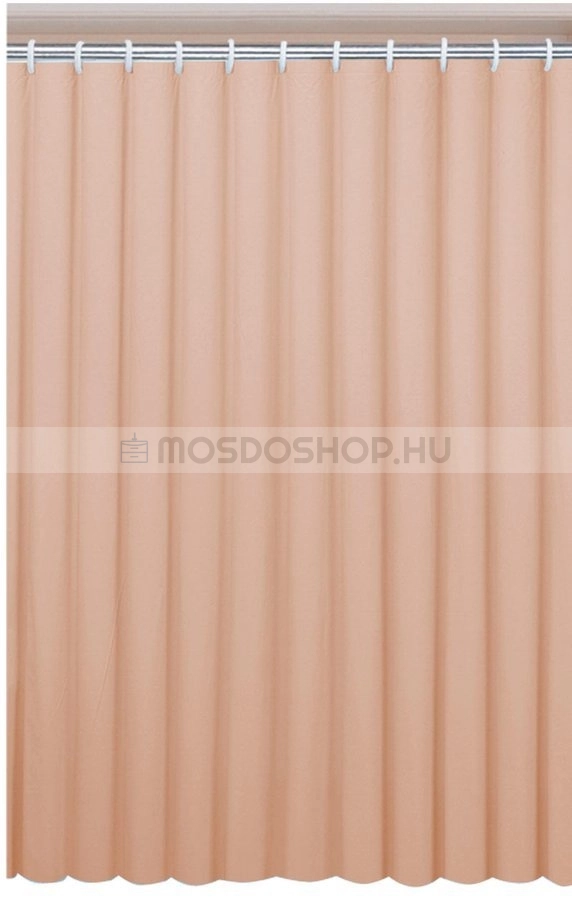 AQUALINE PVC zuhanyfüggöny függönykarikával 180x200cm - Vinyl - Bézs (0201004 BE)