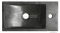 SAPHO - BLOK - Kőmosdó, 40x10x22cm, balos - Fekete antracit - Pultra, bútorra, falra szerelhető (2401-28)