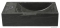 SAPHO - BLOK - Kőmosdó, 40x10x22cm, jobbos - Fekete antracit - Pultra, bútorra, falra szerelhető (2401-38)