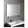 SAPHO - WEGA - Fürdőszobai fali tükör 100x80cm, üvegpolccal, fekete polctartóval - Világítás nélkül (60092)