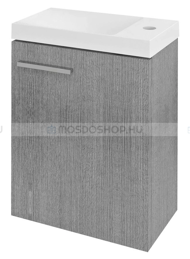 SAPHO LATUS X - Fali mosdószekrény, alsószekrény 1 nyílóajtóval 39,4x50cm - Ezüst tölgy színű MDF (mosdó nélkül)