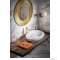 SAPHO - DALMA - Kerámia mosdó, fehér márvány hatású, 68x44x16,5cm - Pultra, bútorra ültethető (MM317)