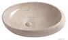 SAPHO - DALMA - Kerámia mosdó, bézs márvány hatású, 68x44x16,5cm - Pultra, bútorra ültethető (MM327)