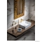 SAPHO - DALMA - Kerámia mosdó, fehér márvány hatású, 48x38x13cm - Pultra, bútorra ültethető (MM517)