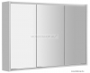 SAPHO - BATU - Fürdőszobai tükrös szekrény LED világítással, 100x71x16cm, 3 nyílóajtóval - Fehér MDF