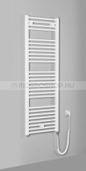 AQUALINE DIRECT E Elektromos fürdőszobai radiátor fűtőpatronnal 45x132cm 400W egyenes - Fehér - Acél - Törölközőszárítós elektromos radiátor