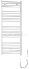 AQUALINE DIRECT E Elektromos fürdőszobai radiátor fűtőpatronnal 60x132cm 600W egyenes - Fehér - Acél - Törölközőszárítós elektromos radiátor