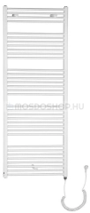 AQUALINE DIRECT E Elektromos fürdőszobai radiátor fűtőpatronnal 60x168cm 800W egyenes - Fehér - Acél - Törölközőszárítós elektromos radiátor