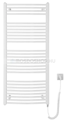 AQUALINE ORBIT E Elektromos fürdőszobai radiátor fűtőpatronnal 60x132cm 600W íves - Fehér - Acél - Törölközőszárítós elektromos radiátor