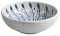 SAPHO - PRIORI - Kerámia mosdó, mosdótál, D41x15cm - Fehér, kék virágmintás - Pultra, bútorra ültethető (PI028)