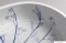 SAPHO - PRIORI - Kerámia mosdó, mosdótál, 60x13,5x40cm - Fehér, kék virágmintás - Pultra, bútorra ültethető (PI029)