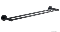 AQUALINE - SAMBA - Dupla törölközőtartó - Falra szerelhető, 64,5 cm - Matt fekete réz