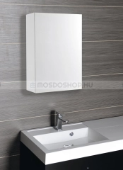 AQUALINE VEGA Fürdőszobai tükrös pipereszekrény 40x70cm ajtóval - Selyemfényű fehér - MDF - Fürdőszoba tükrös szekrény, fürdőszoba pipere szekrény