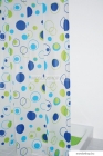 AQUALINE - PVC zuhanyfüggöny függönykarikával 180x200cm - Vinyl - Kék-zöld karikás (ZV027)
