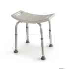 GEDY - FRIEND - Fürdőszobai szék - Állítható magasságú - Fehér ülőkével, alumínium lábakkal