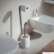 GEDY - WENDY - Kombinált álló WC kefe tartó WC papír tartóval - Fehér és tortora színű műanyag