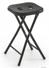 GEDY - CO76 - Fürdőszobai szék - Fekete műanyag ülőrésszel, acél lábakkal