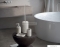 GEDY - GINEVRA - Álló WC kefe tartó - Szürke beton, fényes fém