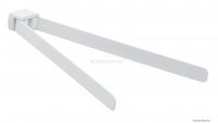 GEDY - PIRENEI - Lengő törölközőtartó dupla mozgatható rúddal, 35 cm - Matt fehér