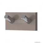 GEDY - RAINBOW - Fürdőszobai fali fogas dupla akasztóval - Tortora színű műgyanta