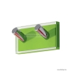 GEDY - RAINBOW - Fürdőszobai fali fogas dupla akasztóval - Áttetsző zöld műgyanta