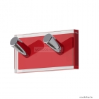 GEDY - RAINBOW - Fürdőszobai fali fogas dupla akasztóval - Áttetsző piros műgyanta