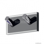GEDY - RAINBOW - Fürdőszobai fali fogas dupla akasztóval - Áttetsző fekete műgyanta