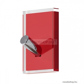 GEDY - RAINBOW - Fürdőszobai fali fogas 1 akasztóval - Áttetsző piros műgyanta
