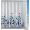 GEDY - RICORDI - Textil zuhanyfüggöny függönykarikával 120x200cm - Szövet - Fehér, kék virágos