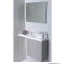 SAPHO - AGOS - Öntött márvány mosdó, 80x22 cm, bal oldali pakolófelülettel - Pultra, bútorra ültethető