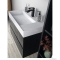 SAPHO - GODIVA - Aszimmetrikus öntött márvány mosdó 83x44cm, balos - Pultra, bútorra, falra szerelhető