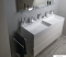 SAPHO - GODIVA - Öntött márvány dupla mosdó, 119x44cm - Pultra, bútorra, falra szerelhető
