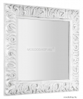 SAPHO - ZEEGRAS - Fürdőszobai fali tükör, 90x90cm, fehér fa kerettel