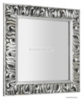 SAPHO - ZEEGRAS - Fürdőszobai fali tükör, 90x90cm, antik ezüst színű fa kerettel
