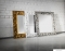 SAPHO - ZEEGRAS - Fürdőszobai fali tükör, 90x90cm, arany színű fa kerettel