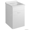 AQUALINE - Mosdószekrény műanyag mosdóval, 1 nyílóajtóval 43x49,4cm - Selyemfényű fehér MDF (PI4550-01)