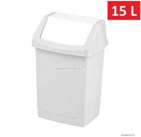 CURVER - CLICK-IT - Fürdőszobai szemeteskuka 15L, billenőfedéllel - Fehér műanyag