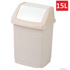 CURVER - CLICK-IT - Fürdőszobai szemeteskuka 15L, billenőfedéllel - Bézs műanyag