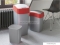 CURVER - PACIFIC FLIP - Szemeteskuka 10L, billenőfedéllel - Ezüst-piros műanyag