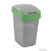 CURVER - PACIFIC FLIP - Szemeteskuka 10L, billenőfedéllel - Ezüst-zöld műanyag