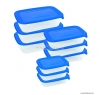 CURVER - FRESH GO - Ételtároló doboz szett 9db, 0,5L+1L+2L, szögletes, kék - Műanyag (209454)