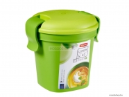 CURVER - LUNCH GO - Ételhordó pohár zárófülekkel, 0,4L - Zöld műanyag