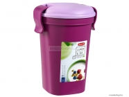 CURVER - LUNCH GO - Ételhordó pohár zárófülekkel, 0,6L - Lila műanyag