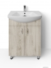HB BÚTOR - LIGHT 55 - Mosdószekrény, fürdőszoba mosdó bútor 55x85cm, akác színű, 2 nyílóajtóval, kerámia mosdóval