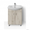 HB BÚTOR - LIGHT 65 - Mosdószekrény, fürdőszoba mosdó bútor 65x85cm, akác színű, 2 nyílóajtóval, kerámia mosdóval