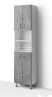 HB BÚTOR - LIGHT 45 - Fürdőszobai állószekrény 4 nyílóajtóval, 45x190cm - Beton hatású